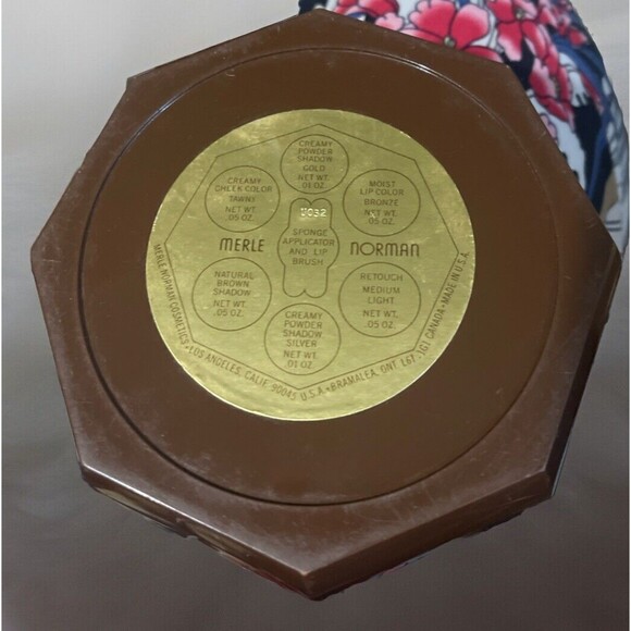 Vintage MERLE NORMAN COSMETICS Makeup Case / Box - Brown/Gold - Picture 2 of 4